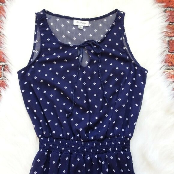 💰3/$25  Sleeveless Hi Lo Dress Sheer Sleeveless Lace Detail Floral Small - Picture 7 of 12